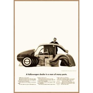 ワーゲンバス VW レトロミニポスター B5サイズ ◆ 複製広告 タイプ1 ビートル セールスマン ...