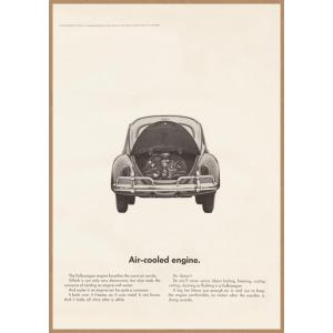 ワーゲン ビートル VW レトロミニポスター B5サイズ ◆ 複製広告 タイプ1 空冷エンジン モノ...