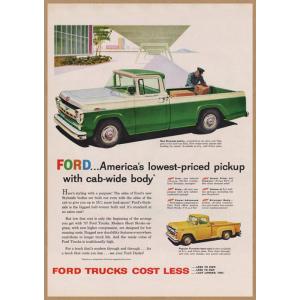 Ford truck レトロミニポスター B5サイズ 複製広告 ◆ アメ車 フォード ピックアップト...