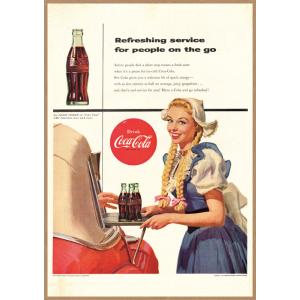 Coca-Cola レトロミニポスター B5サイズ 複製広告 ◇ コカコーラ Hot