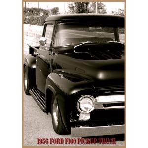 Ford pickup パンプキン レトロミニポスター B5サイズ ◆ F-100 F100 アメ車...