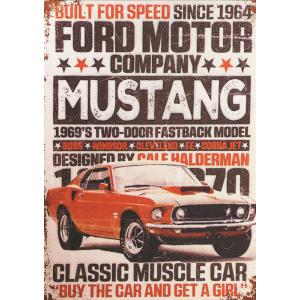 Ford Mustang レトロミニポスター B5サイズ 複製広告 ◆ アメ車 フォード マスタング...