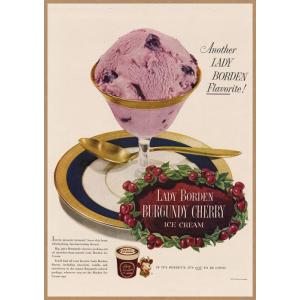 アイスクリーム レトロミニポスター B5サイズ 複製広告 ◆ Lady Borden レディーボーデ...