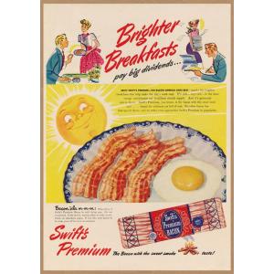 Swift Premium ベーコン レトロミニポスター B5サイズ 複製広告 ◆ スウィフト プレ...