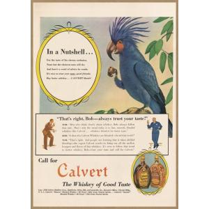 カルバート レトロミニポスター B5サイズ 複製広告 ◆ 洋酒 Calvert Reserve ウィ...