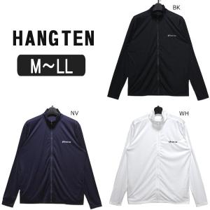 メンズ 水着 HANG TEN 長袖 ラッシュガード M L LL WH ホワイト BK ブラック NV ネイビー 426-373 ハンテン｜smilemako