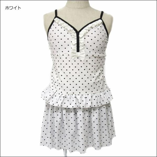 Dolly Ribbon タンキニ 水着 2点セット 150cm 160cm ホワイト ブラック 4...