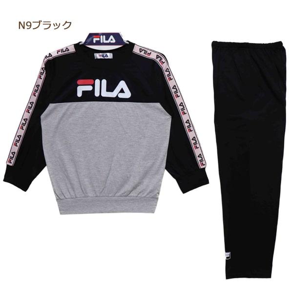 FILA 長袖 上下セット パジャマ (春秋用) 140cm 160cm N9ブラック 05レッド ...