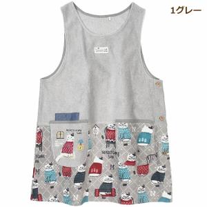エプロン 暖かい あったか レディース 猫 ね...の詳細画像1