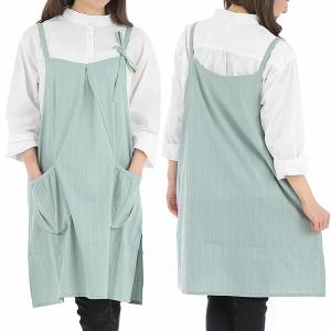 エプロン キャミワンピース風 着痩せ 綿100...の詳細画像1