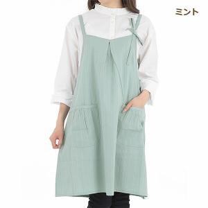 エプロン キャミワンピース風 着痩せ 綿100...の詳細画像3