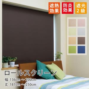 直接取引限定　特注品2本セット　遮光ロールスクリーン　約横202㎝　東京港区 立川機工 ロールスクリーン 遮光2級 ロールカーテン 12色 選べる操作