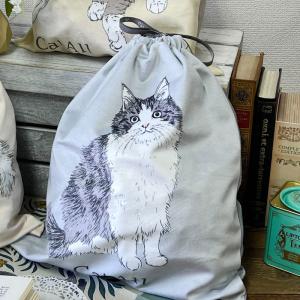 巾着袋 ネコ 巾着 猫 巾着ポーチ Lサイズ ...の詳細画像4