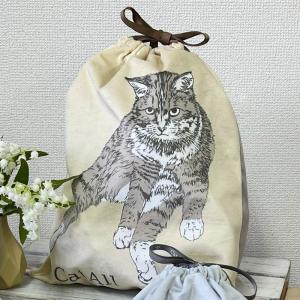 巾着袋 ネコ 巾着 猫 巾着ポーチ Lサイズ ...の詳細画像5