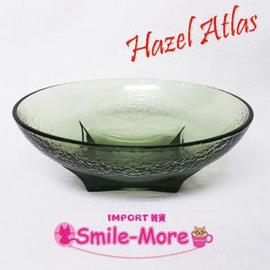 Hazel Atlasヘーゼルアトラス・グリーンガラスボウル　デザートプレート　サラダボウル｜smilemore