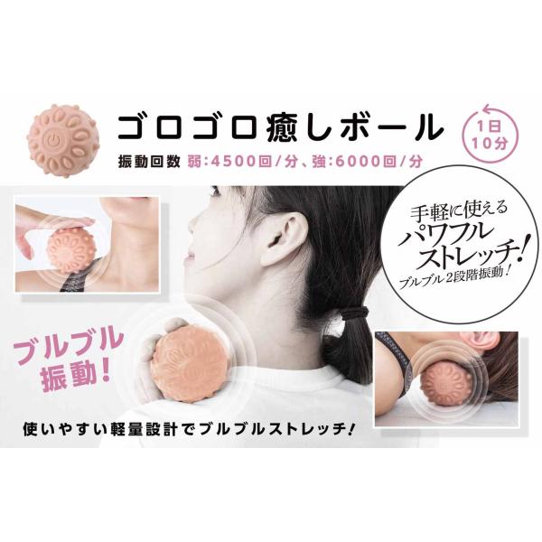 ゴロゴロ癒しボール 手軽に使える パワフルストレッチ ブルブル2段振動 電動