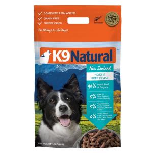 K9ナチュラル　フリーズドライ・フード【ホキ＆ビーフフィースト】500g（2kg相当)犬用　K9Natural