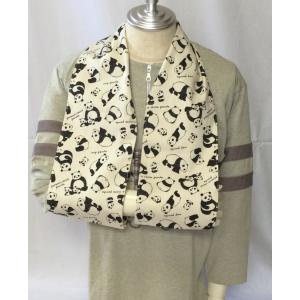 アームバンド    三角巾　綿生地　ファミリーパンダ柄　生成色地　AＢ‐C50　脳卒中後の片麻痺の腕つり三角巾