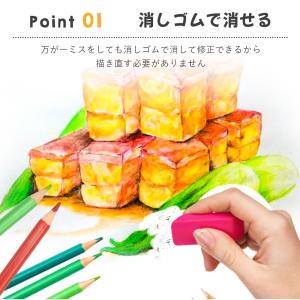 色鉛筆 24色 セット 消しゴムで 消せる 専...の詳細画像2