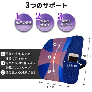 背もたれ クッション ランバーサポート シート...の詳細画像4