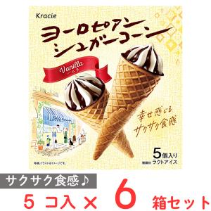 アイス アイスクリーム クラシエ ヨーロピアンシュガーコーンバニラ 5本×6個｜smilespoon