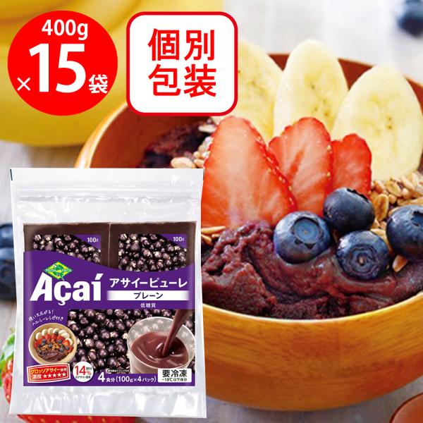 冷凍食品 フルッタフルッタ パルプ アサイー （100g×4食入）×15個