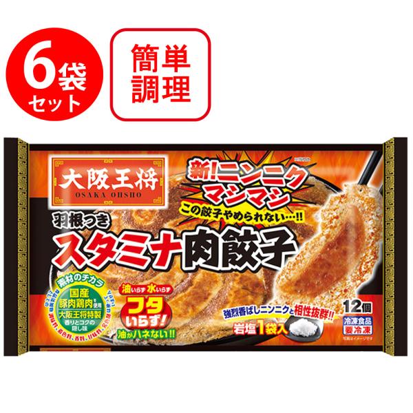 [冷凍食品]イートアンドフーズ 大阪王将 羽根つきスタミナ肉餃子 12個入×6袋