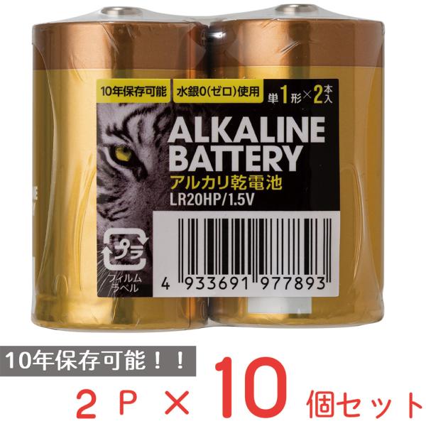 アルカリ乾電池レギュラー単12P日用品ノンフード×10個
