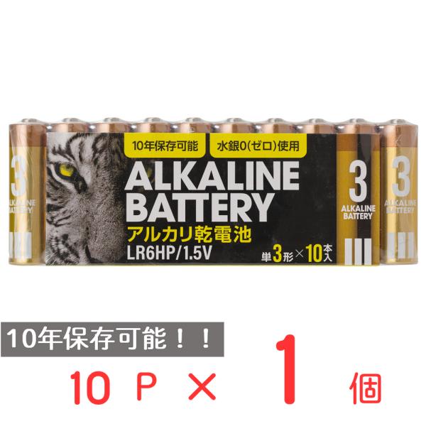 アルカリ乾電池レギュラー 単3 10P 日用品 ノンフード