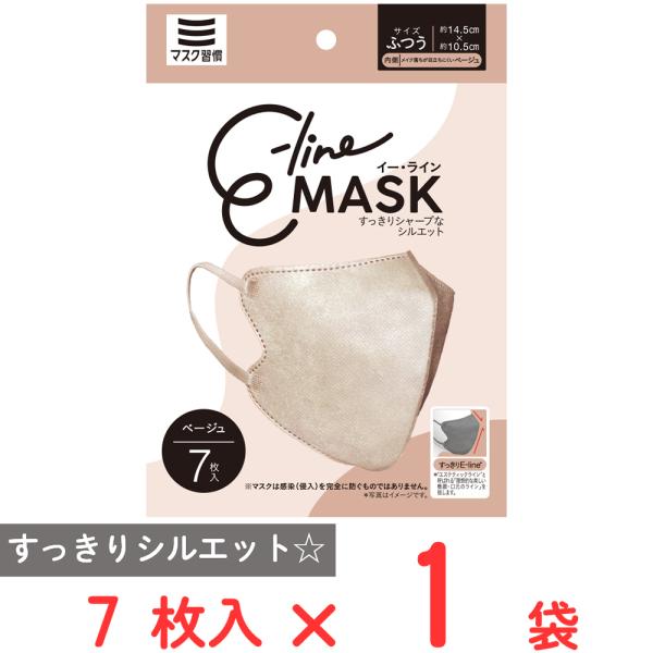 20％OFF マスク習慣 E-lineマスクふつう ベージュ 7枚