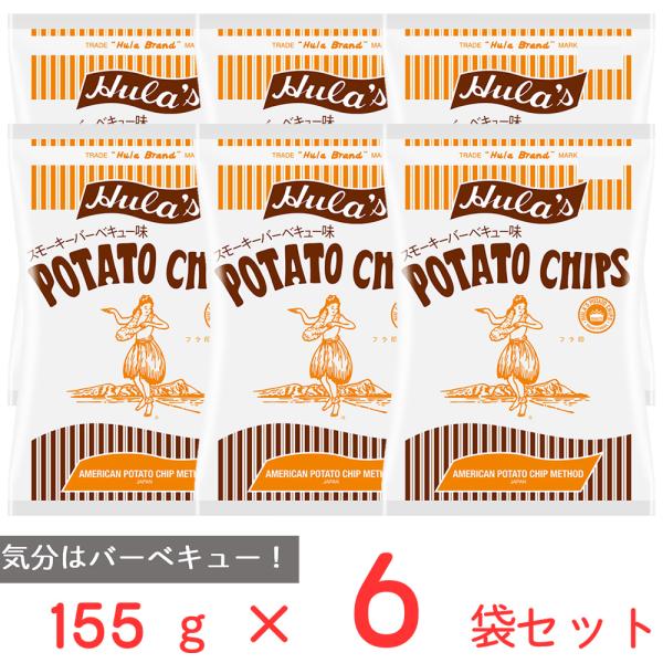 フラ印 アメリカンポテトチップス スモーキーバーベキュー味 155g×6袋