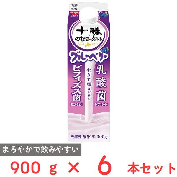 爆買 [冷蔵] 日清ヨーク 十勝のむヨーグルト ブルーベリー 900g×6本