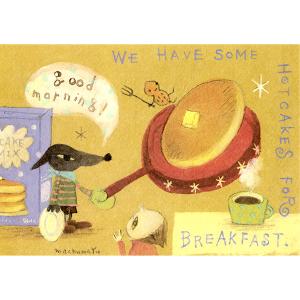 mm-005s まちゅまゆ ポストカード 絵葉書　★メルヘン　【breakfast】【追跡可能メール便可】