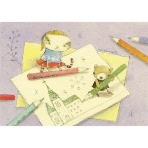 mm-008s まちゅまゆ ポストカード 絵葉書　★メルヘン　【らくがき】【追跡可能メール便可】