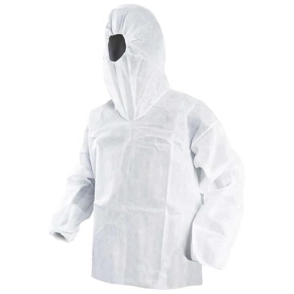 不織布ヤッケ1枚入（10枚） 使い捨てヤッケ 白衣 ジャンパー ブルゾン トップス 上衣 塗装 介護...