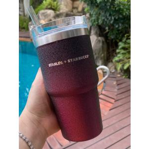 【スターバックス海外限定】 Starbucks ステンレス製 Stanley氷割れ紋様ワインレッド 大人気 591ml｜SMLショップ