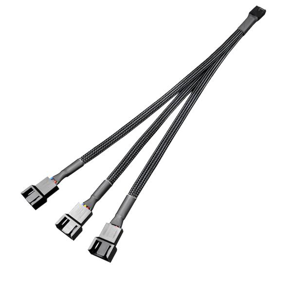 COOLMOON ファンケーブル マザーボード 4pin 3分岐 ファン速度調整 PWM 27cm ...