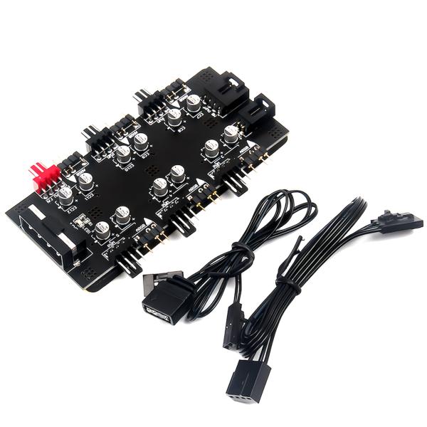 LEDパーツ用 ARGB 5v 3pin 4pin 6ポート ファンハブ コントローラー マザーボー...