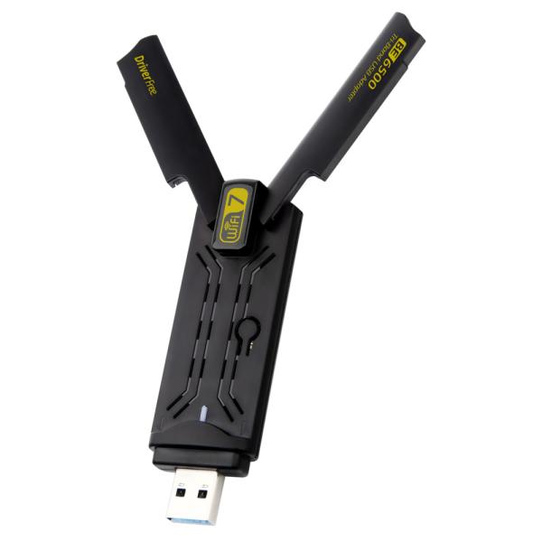 WiFi 7 BE6500 USB無線LANアダプター 6500Mbps USB3.0 6GHz対応...