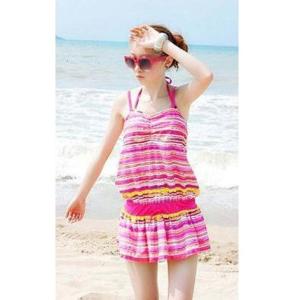 M Lサイズ 女性水着 レディース タンキニ　３点セット　桃色ピンク