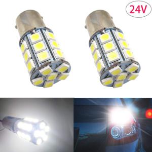 24V LED S25 シングル ホワイト27連マーカー 2個セット 高輝度 白光球 汎用 ポイント消化｜smpho-store