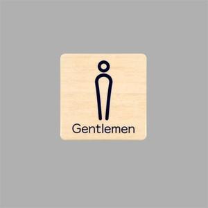 Gentlemen トイレマーク 木目調 80×80mm 標識 表示