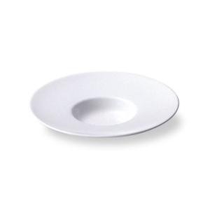 カネスズ セラミックス パスタ皿 白 ワイドリム 20cm平型スープ皿 日本製 50100802｜smuk