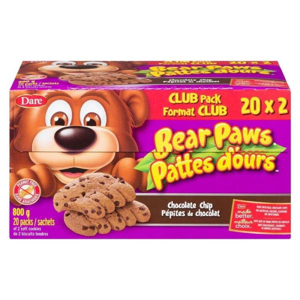 ベアポウズ ソフトチョコチップクッキー 800g(20袋入り) BEAR PAWS 個包装