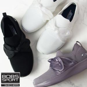 スケッチャーズ スリッポン レディース 32802 リボン ローカット ブラック ホワイト モーブ ボブス BOBS 靴