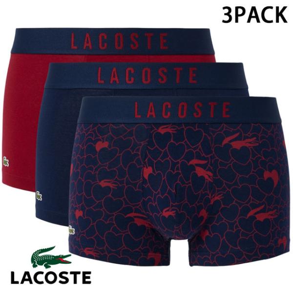 ラコステ 3枚組 アンダーウェア メンズ バレンタインエディション ストレッチコットントランクショー...