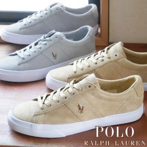 ポロ ラルフローレン メンズ スニーカー 靴 セイヤー-SK-VLC ワイズD ローカット RA49 ベージュスエード グレースエード