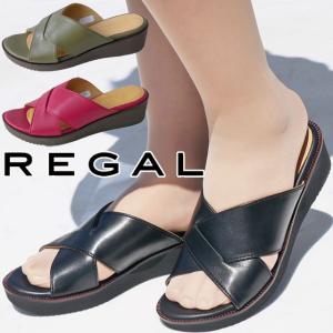 リーガル REGAL レディース クロスストラップミュール 厚底サンダル 本