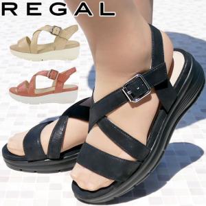 リーガル REGAL レディース サンダル クロスストラップ厚底サンダル 本