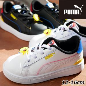 プーマ スニーカー PUMA 男の子 女の子 子供靴 ベビー キッズ スマイリーワールド サーブ プロ SW AC Inf スマイリー コラボモデル ローカット 384490